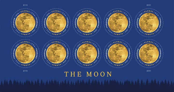 Блок марок з повним Місяцем